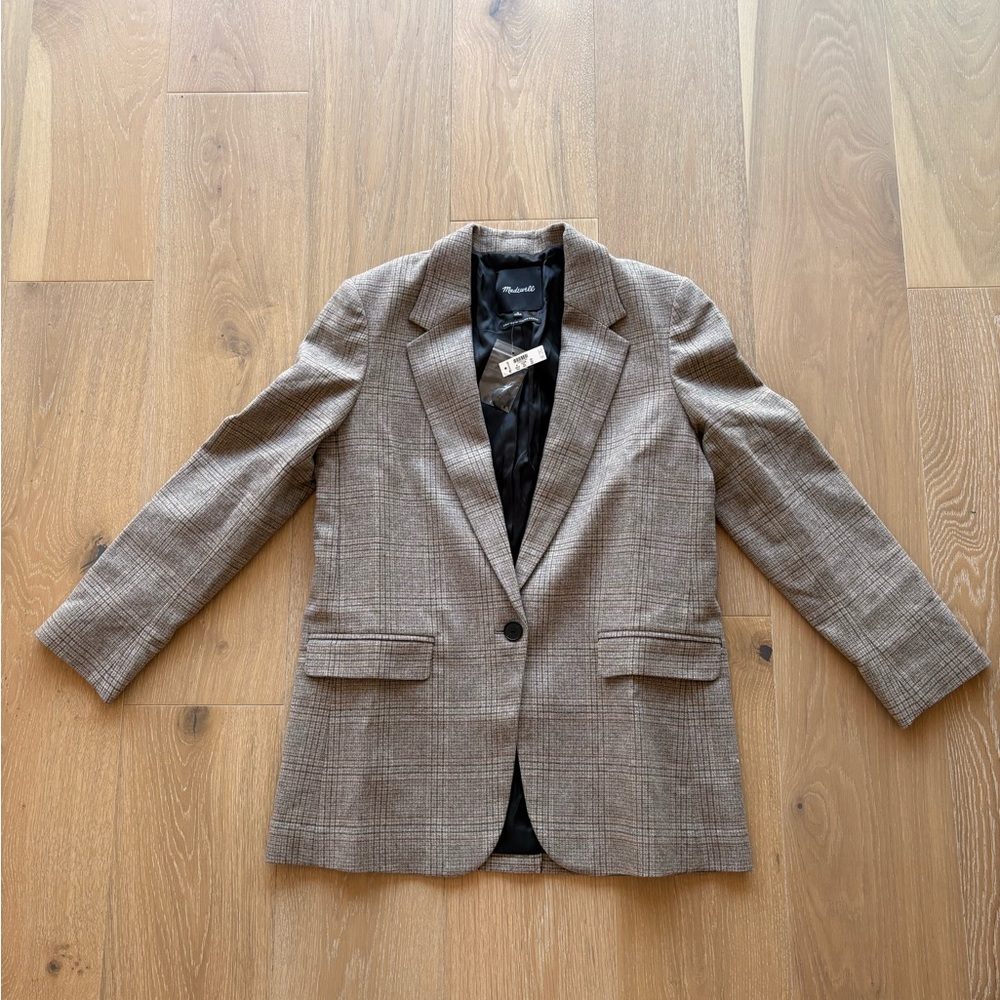 Madewell Tan Plaid Women's Blazer